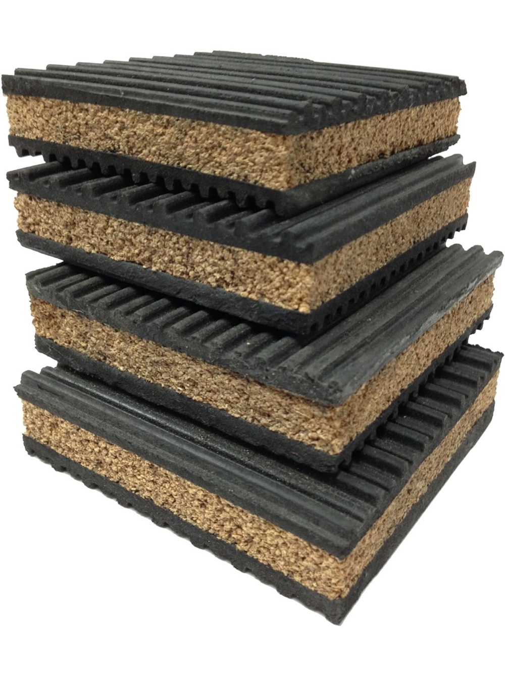 Non-Slip Cork & Rubber Furniture Pads - Black and Natural